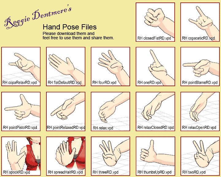 right hand poses