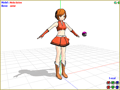 Load a model along with the accessory ball mounted to a Dummy Bone.