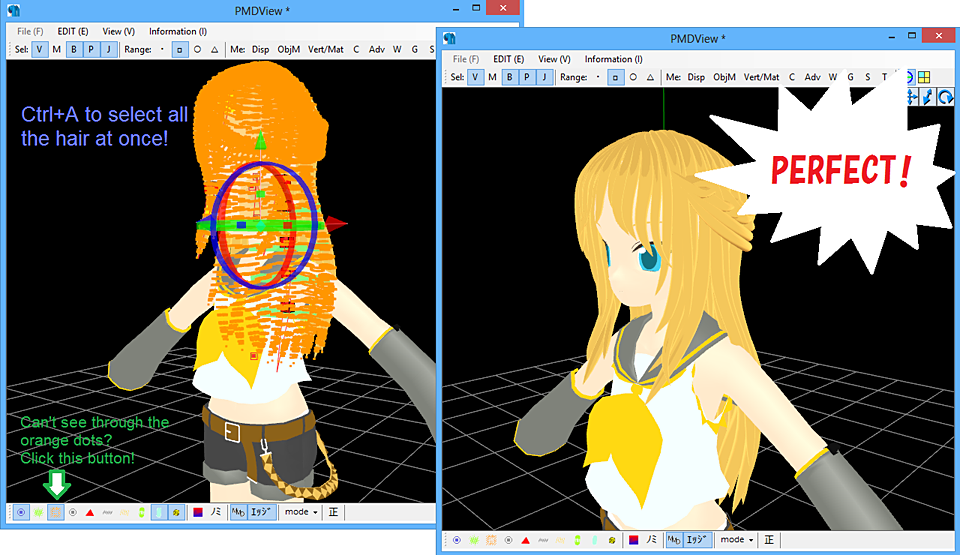 Let's move the hair around! - Using a Placeholder .x Model image on LearnMMD.com