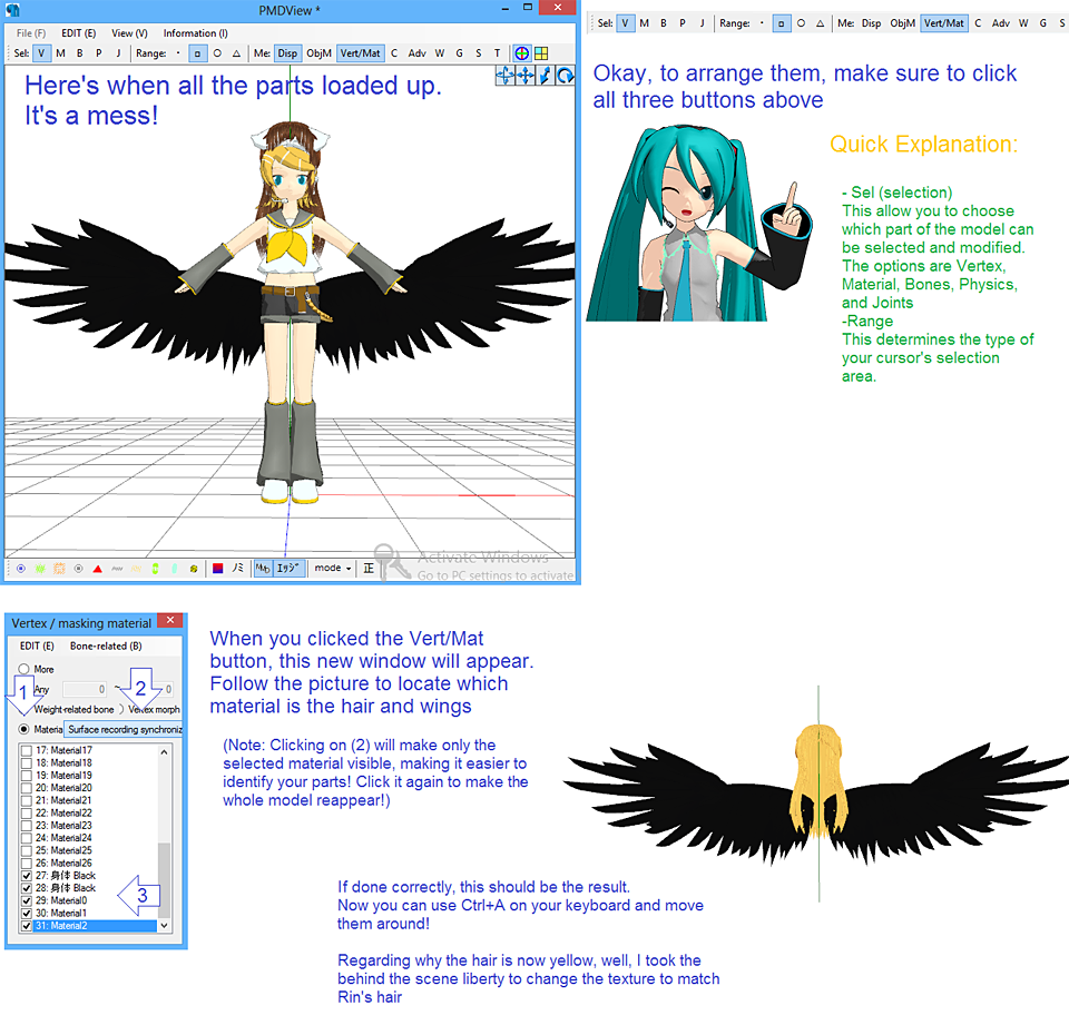 Assemble all the puzzle pieces together! - Using a Placeholder .x Model image on LearnMMD.com