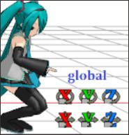 Global Model lets you adjut a bones position in relation to the Coordinate Grid...