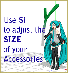 Use the settings in the AMP to adjust size and transparency in MMD MikuMikuDance
