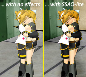 MME SSAO and SSAO-lite deepens/saturates your colors in an MMD animation.