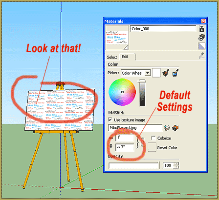 Use Texture Image command did not look correct with the default settings. Google Sketchup to DirectX .x Model using the 3D-RAD plugin.