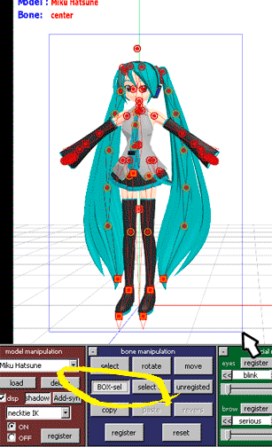 Move the whole Model with Box-Sel in MikuMikuDance