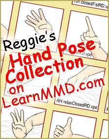 See all the poses in Reggie Dentmore's "Hand Pose Collection" on LearnMMD.com