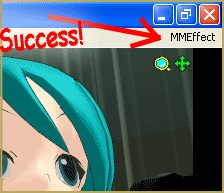 If you've done it right, MMEffect will show in the upper right corner of the main window.