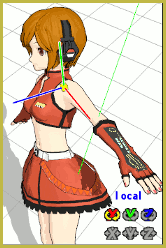 Motion is LOCAL, per the Model's orientation, or GOBAL, per the Program's Grid. (Meiko Sakine from MMD 7.39)