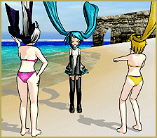 ZERO-GRAVITY Day on the beach in MMD!. Use Gravity Settings and Noize to make winds blow.