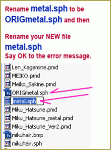Simply make a new art file and call it metal.sph.    Sphere Files in MikuMikuDance 7.39