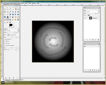 Sphere mapping using GIMP. Make your image size be 256x256 pixels. Use color if you are daring ... Experiment!