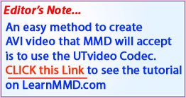 See an easy way to convert your video into one that MMD can use as background AVI video.
