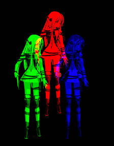 Lily is showing us the MME Color Shift effect in MikuMikuDance MMD!