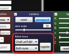 Use the Model/Bone selector and rotate the Y camera axis 180-degrees.