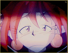 Lina Inverse of "Slayers". episode 1, has an "evil eye" moment!