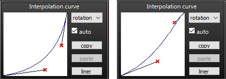 Use these interpolatoin curves when acceleration is needed... starts slow and speed builds.