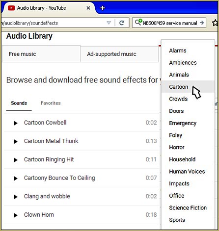 The YouTube Audio Library Sound Effects list will be a great source of Foley for MMDers!