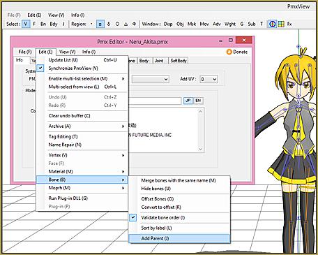 Convert PMD Models To PMX Models and Chicken-Leg Fix!