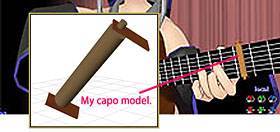 I had to make a capo in Sketchup and convert it to a .x model.