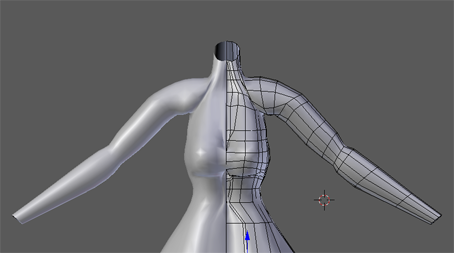 WIP MMD Model's Extruded Arm in Blender