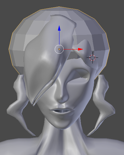 Sphere to make hair with on head... make an MMD model using Blender!