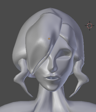 Hair formed into more realistic shape