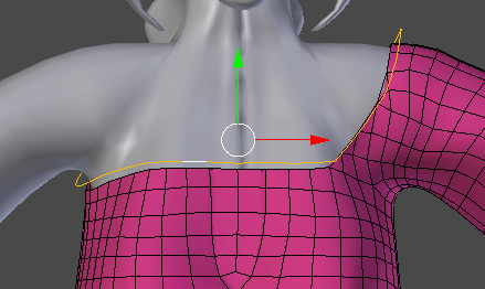 Duplicated Edge Loop Raised above Neckline