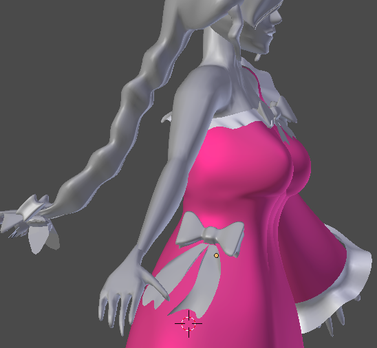 All Bows Placed ... on Camila, the MMD model I am making from scratch using Blender!