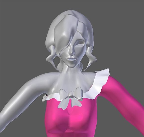 Model after fixing chest... Making an MMD model from scratch using Blender on LearnMMD.com!