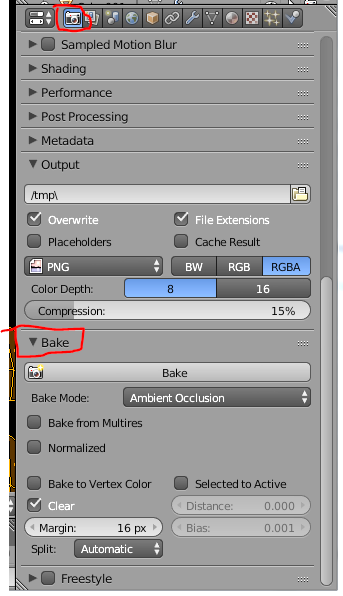 Location of 'Bake' in Blender