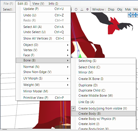 Path to "Add Body" in PMXE