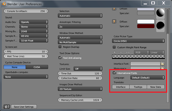 Location of International Fonts in Blender