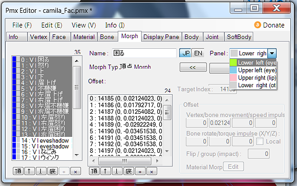 Changing classification of morphs