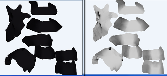 AO Map with Black Material vs AO map with Light Material