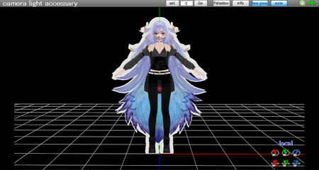 My MMD model after adding the ik_Paper effect.