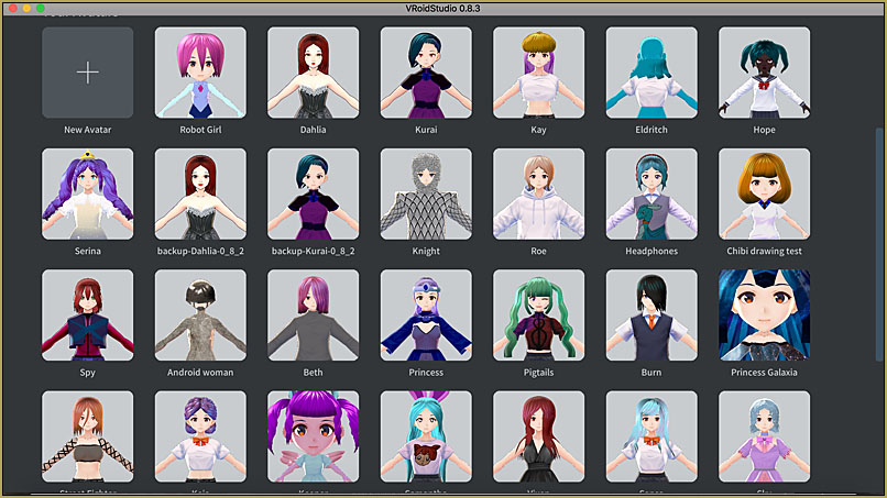 Katherine Duncan's collection of MMD models converted through VROID.