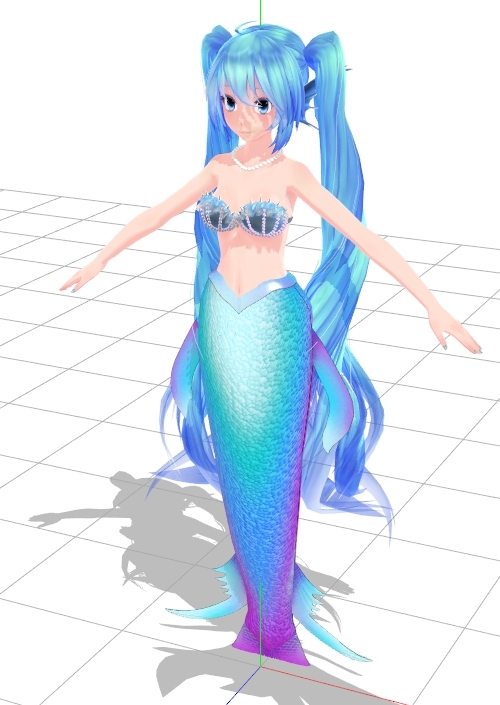 The beautiful MMD model TDA Mermaid Miku... so nice!