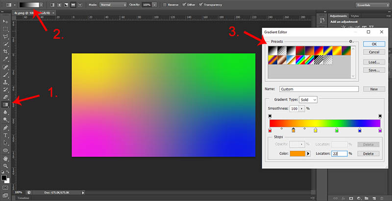 how to create a gradient in photoshop