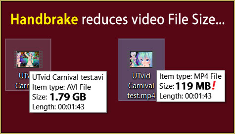The new, Mp4 smaller video file looks like the original file... and the file is less than 10% of the original's file size.