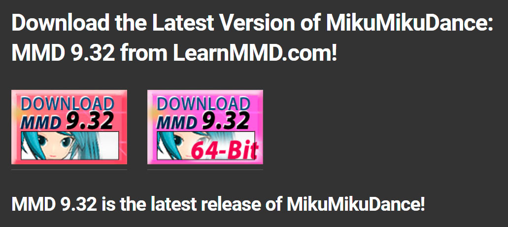 The MMD download buttons.