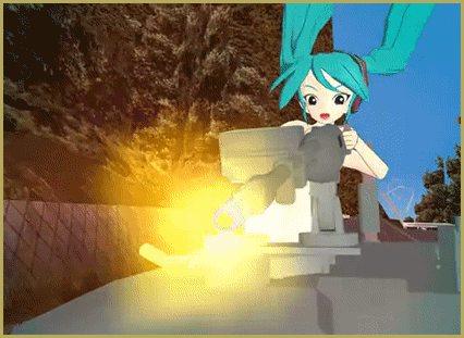 Miku is having a blast as she lets them HAVE IT! Open MMD just for the fun of it.